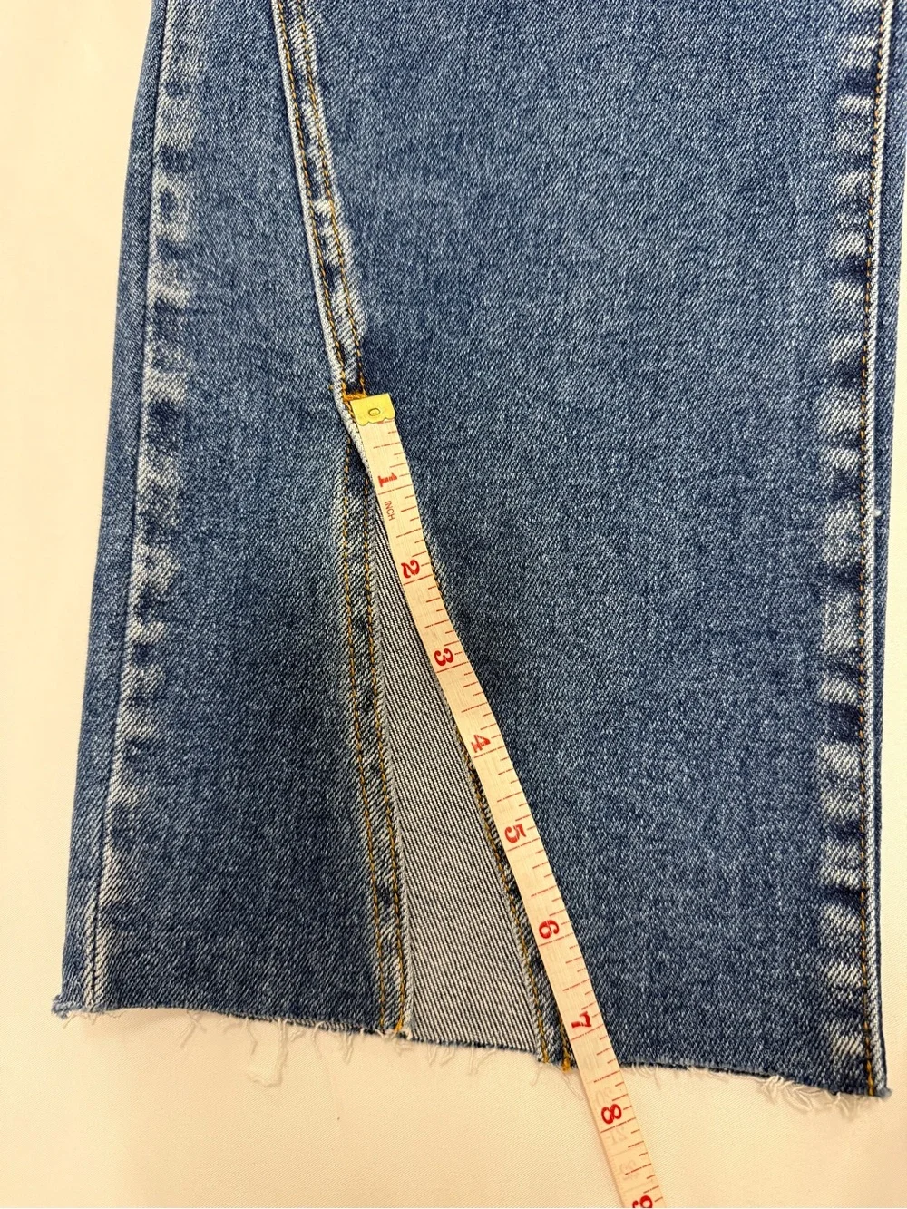 Cello Straight Leg High-Rise Women's Jeans with an Ankle Slit